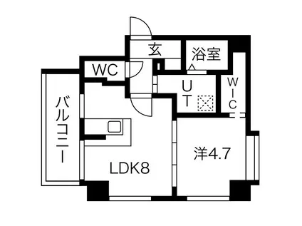 ビュークレスト天神(1LDK/4階)の間取り写真