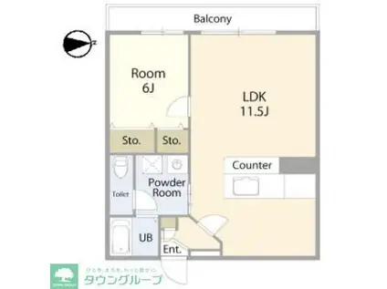 エーデルハイム(1LDK/2階)の間取り写真