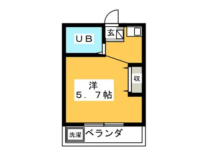 プレステージ東大和(ワンルーム/2階)の間取り写真