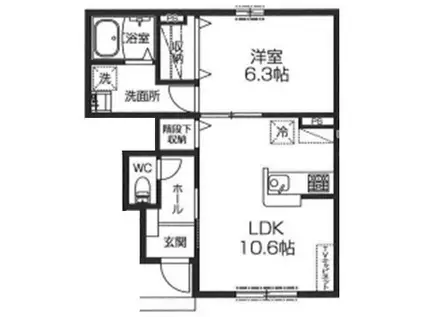 ラルーチェ(1LDK/1階)の間取り写真