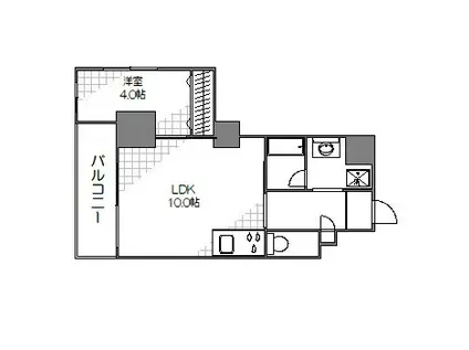 タイガーアパートメント(ワンルーム/5階)の間取り写真