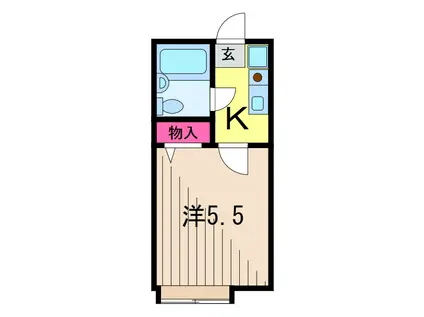 ミント大谷田(1K/1階)の間取り写真