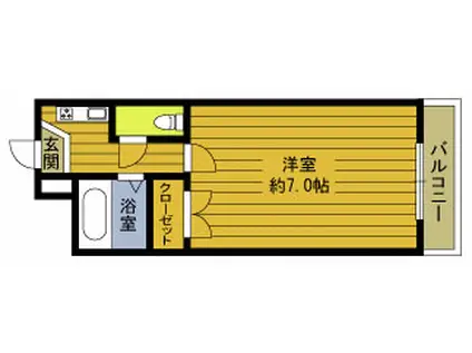 松岡コーポ(1K/4階)の間取り写真