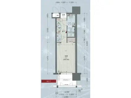 プレサンスMIU新栄(1K/8階)の間取り写真