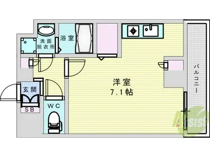 ブリランテ2番館(ワンルーム/2階)の間取り写真