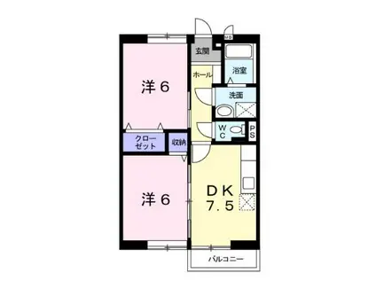 メゾン・ド・アスカ(2DK/2階)の間取り写真