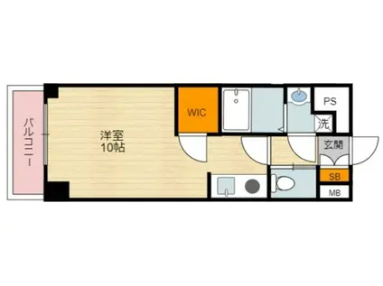 プラディーパ花園(1K/7階)の間取り写真