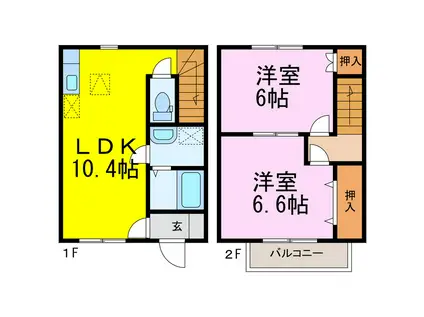 ロンフォール(2LDK/1階)の間取り写真