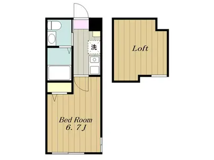 ラ・シャンス海老名II(1K/1階)の間取り写真