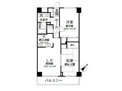 N-FLATS 横浜大岡(2LDK/1階)の間取り写真