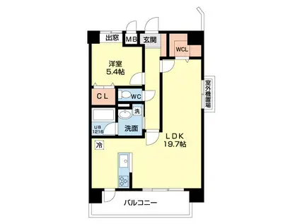 サウスガーデン清水東(1LDK/10階)の間取り写真