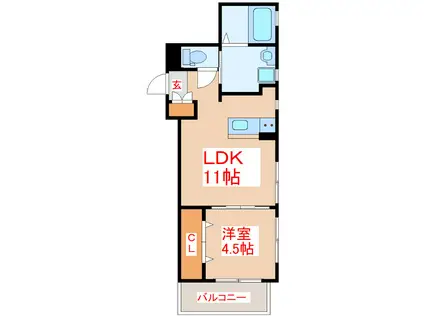 プルメリアパーク(1LDK/3階)の間取り写真