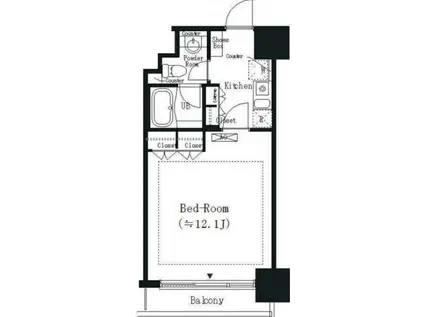 エルスタンザ白金(1K/4階)の間取り写真
