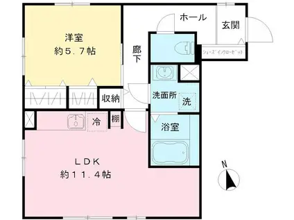 ハレプナコート(1LDK/3階)の間取り写真