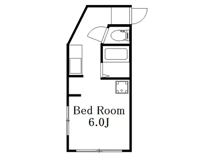ビッグウェル(ワンルーム/2階)の間取り写真