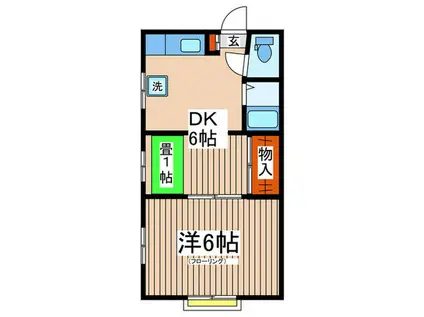 行徳・石田マンション(1DK/3階)の間取り写真