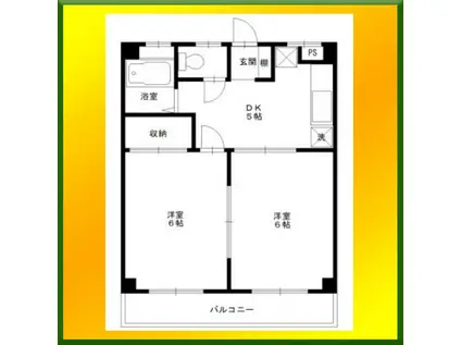 秋山マンション(2DK/3階)の間取り写真