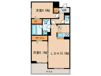 ガーデンテラス(2LDK/1階)の間取り写真