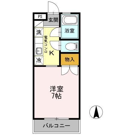 ELRVER(1K/3階)の間取り写真