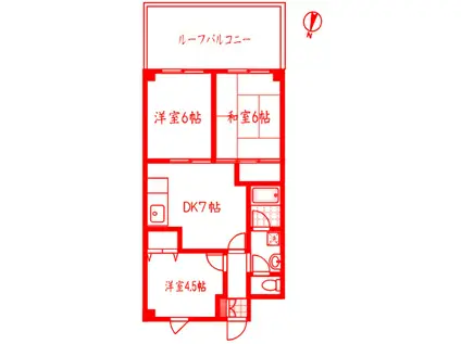 エクセランド旭町(3DK/2階)の間取り写真