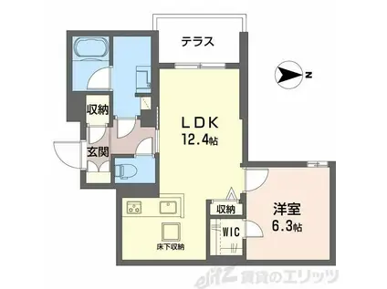 メゾンオリーブIII(1LDK/1階)の間取り写真