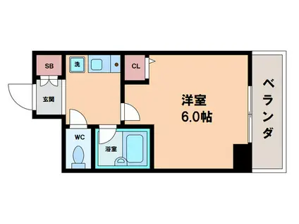 エスリード夕陽丘第2(1K/10階)の間取り写真