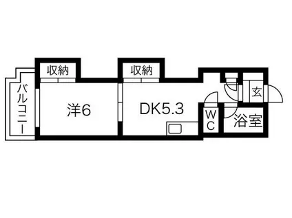 プレジデントハイム(1DK/4階)の間取り写真