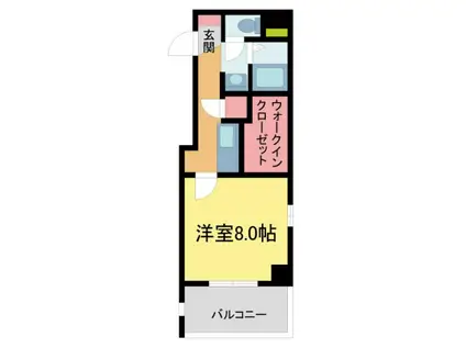 VIGORPORIS133宝塚(1K/5階)の間取り写真