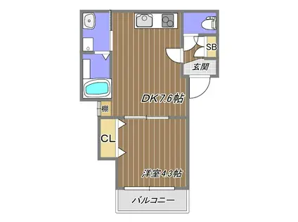 NET-K妙法寺II(1DK/3階)の間取り写真