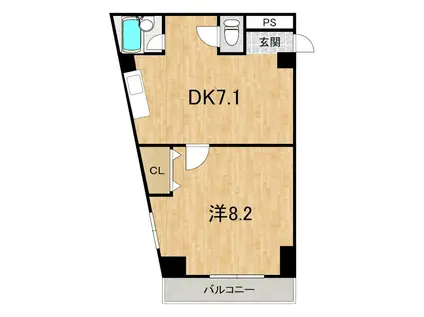 シャローム加島(1DK/3階)の間取り写真