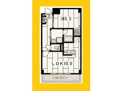 グレイス・ヒルズ・葛ヶ丘(1LDK/5階)の間取り写真