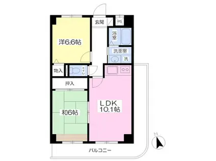 ウエストポートA棟(2LDK/3階)の間取り写真