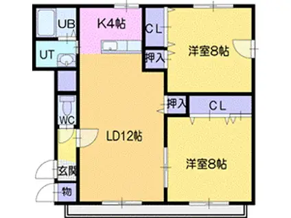 メゾンエスポワール(2LDK/1階)の間取り写真