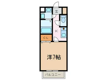 シェソワパート1(1K/2階)の間取り写真