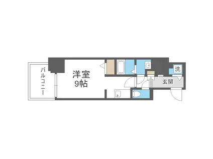 ドゥーエ南堀江(ワンルーム/10階)の間取り写真