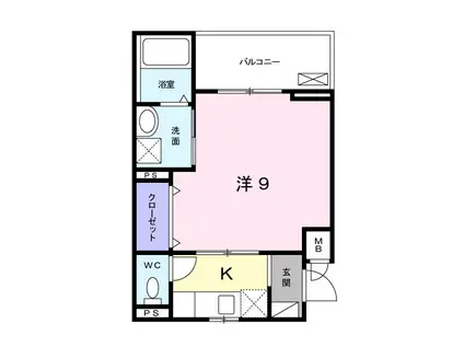 フェリーチェ(1K/2階)の間取り写真