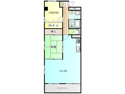 第2シーサイドパレス塩屋(2LDK/4階)の間取り写真