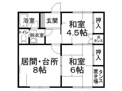 コーポ光南(2DK/1階)の間取り写真