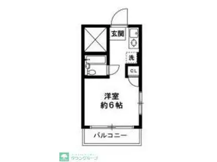 フラットシティ(1K/3階)の間取り写真