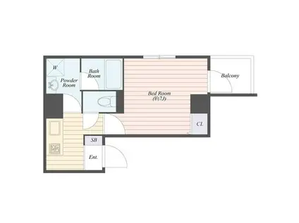 BCITY両国(1K/7階)の間取り写真