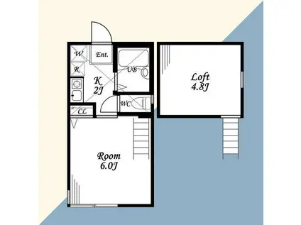 マ・ピエス相模が丘(1K/2階)の間取り写真