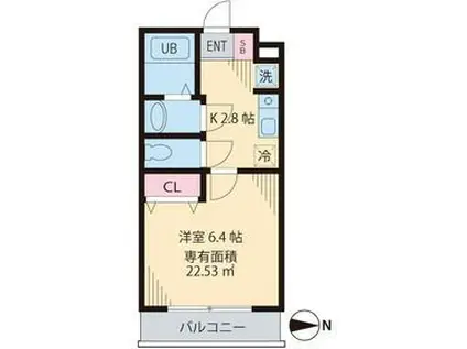 グリーンコート・NT(1K/2階)の間取り写真