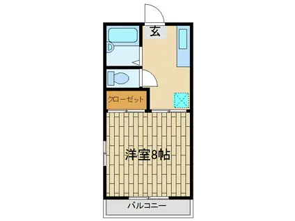 セントラルアベニューB棟(1K/2階)の間取り写真