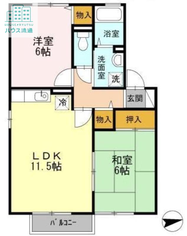 インター池田B(2LDK/1階)の間取り写真