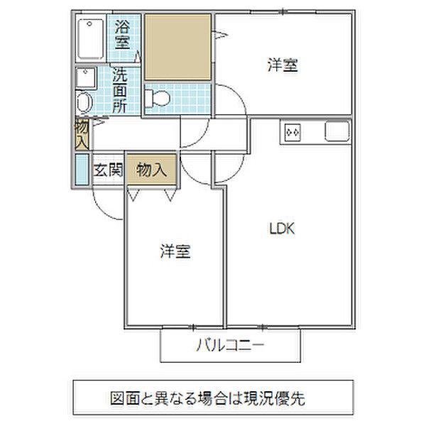 クレスト(2LDK/2階)の間取り写真