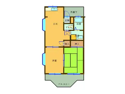 ライブタウンパレス(2LDK/2階)の間取り写真