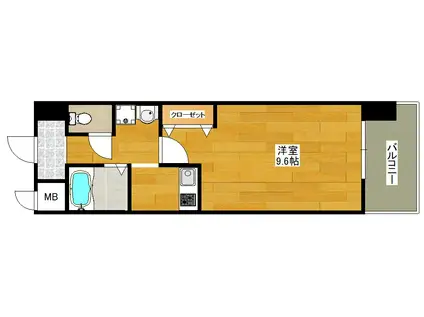 アーデン千里中央(1K/5階)の間取り写真