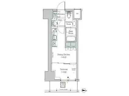 ワンルーフレジデンス中野南台(1DK/7階)の間取り写真