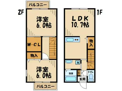 フォレストメゾンスマイル(2LDK/1階)の間取り写真