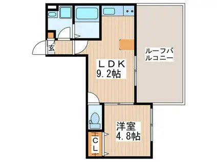ヴァンベールヒルズ国立(1LDK/3階)の間取り写真